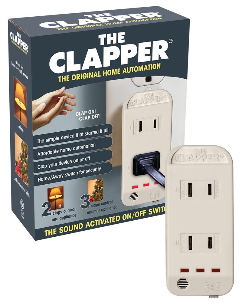 CLAPPER The Clapper, The Original Home Automation Sound Activated Device, On/Off Light Switch, Clap Detection - Kitchen Bedroom TV Appliances - 120v Wall Plug Smart Home Technology, As Seen On TV Home Gift - Image 1