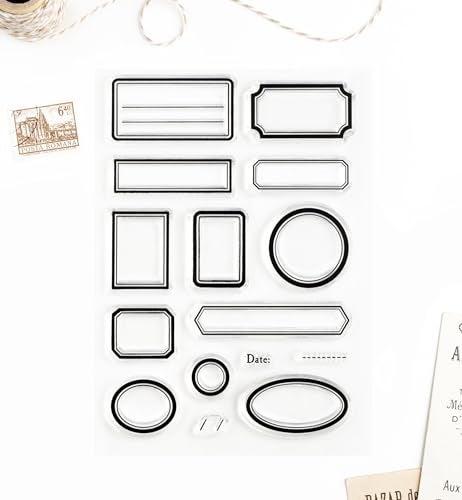 Wintertime Crafts Vintage Labels, Clear Stamps 4x6 inch by Wintertime Crafts for Scrapbooking and Art Journals, Texture Stamp Set - Image 2