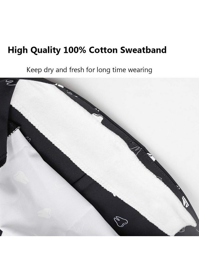 CHUANGLI - 3Pcs Gourdshaped Working Caps With Upgrade Sweatband Adjustable Hats Head Cover Womenmen (B23 Tooth Gray Black Navy) - Image 1
