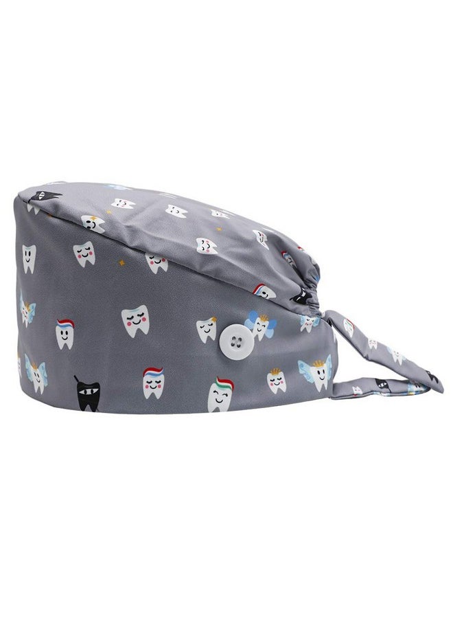 CHUANGLI - 3Pcs Gourdshaped Working Caps With Upgrade Sweatband Adjustable Hats Head Cover Womenmen (B23 Tooth Gray Black Navy) - Image 1