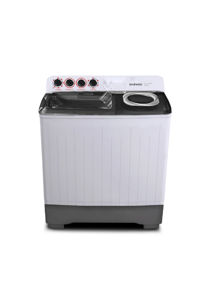 Daewoo 13kg Washer and 8kg Spin, Semi-Automatic washing machine, Wash And Spin Timer, Drain Selector, Water Inlet Selecter Left / Right, Quick Wash, Magic Filter Anti-Rust Body Year Warranty-Korean brand - Image 1