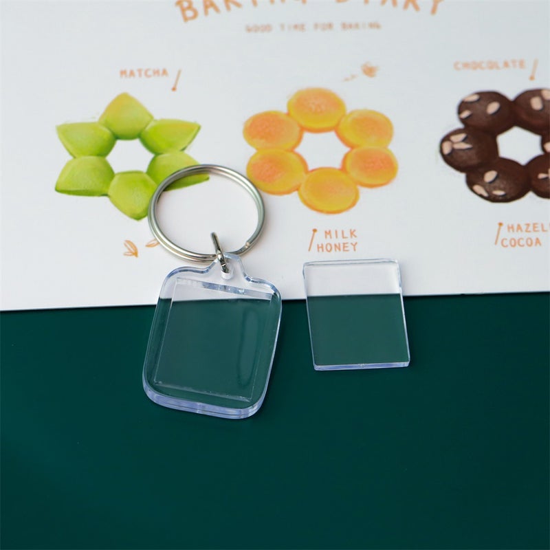 Acrylic Photo Keychain Blanks Bulk Small octagonal acrylic photo frame key chain 3.3*4.8cm(5)/27g