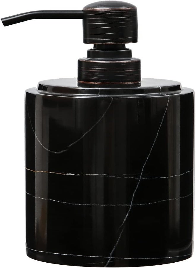 AKDC Jimei Black Marble Soap Dispenser Hand Or Dish For Bathroom & Kitchen Sink - Decorative Natural Marble Stone Liquid Soap/Lotion Dispenser - Stainless Steel Soap Dispenser Easy-Glide Pump - Refillable - Image 4