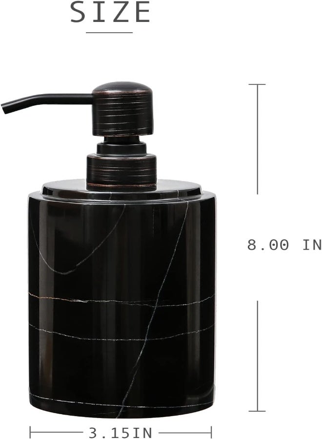AKDC Jimei Black Marble Soap Dispenser Hand Or Dish For Bathroom & Kitchen Sink - Decorative Natural Marble Stone Liquid Soap/Lotion Dispenser - Stainless Steel Soap Dispenser Easy-Glide Pump - Refillable - Image 5