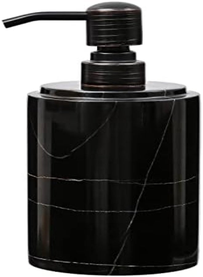 AKDC Jimei Black Marble Soap Dispenser Hand Or Dish For Bathroom & Kitchen Sink - Decorative Natural Marble Stone Liquid Soap/Lotion Dispenser - Stainless Steel Soap Dispenser Easy-Glide Pump - Refillable - Image 2