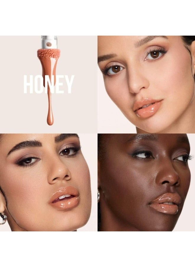 Huda HUDA BEAUTY Faux Filler Shiny Non-Sticky Lip Gloss Honey - Image 2
