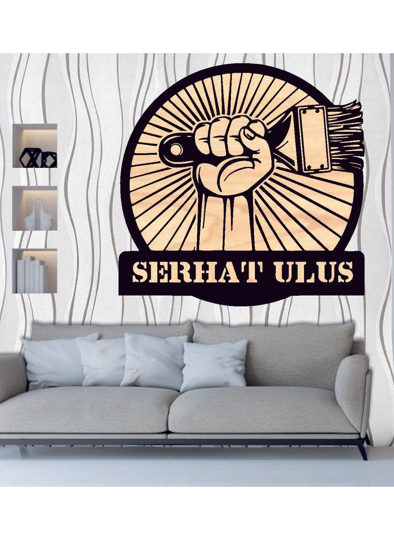 Hediyelikevi Personalized Painter Themed Wooden Wall Painting  - Image 1