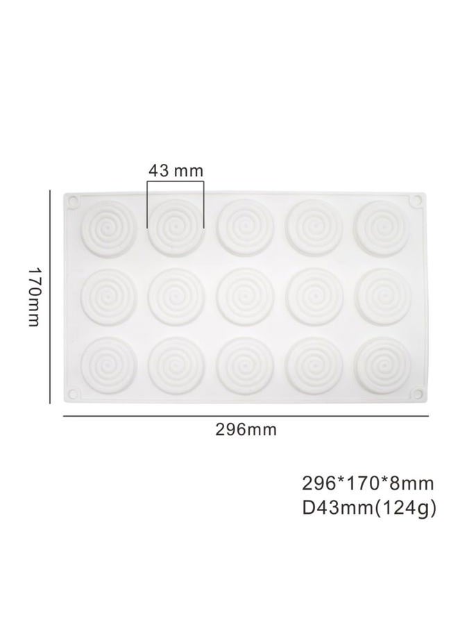 mostsom Silicone Mold 6 Cavity Round Spiral Shaped Cake Silicone Baking Mold DIY Spiral Silicone Jelly Candy Mould (Spiral Pattern C_11.64 X6.84 X0.4 inch) - Image 2