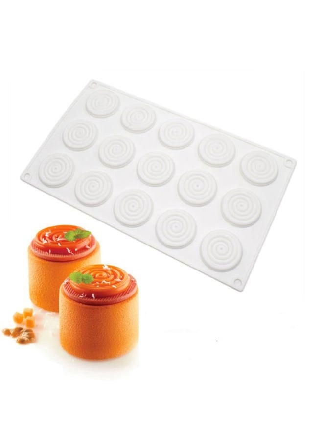 mostsom Silicone Mold 6 Cavity Round Spiral Shaped Cake Silicone Baking Mold DIY Spiral Silicone Jelly Candy Mould (Spiral Pattern C_11.64 X6.84 X0.4 inch) - Image 1