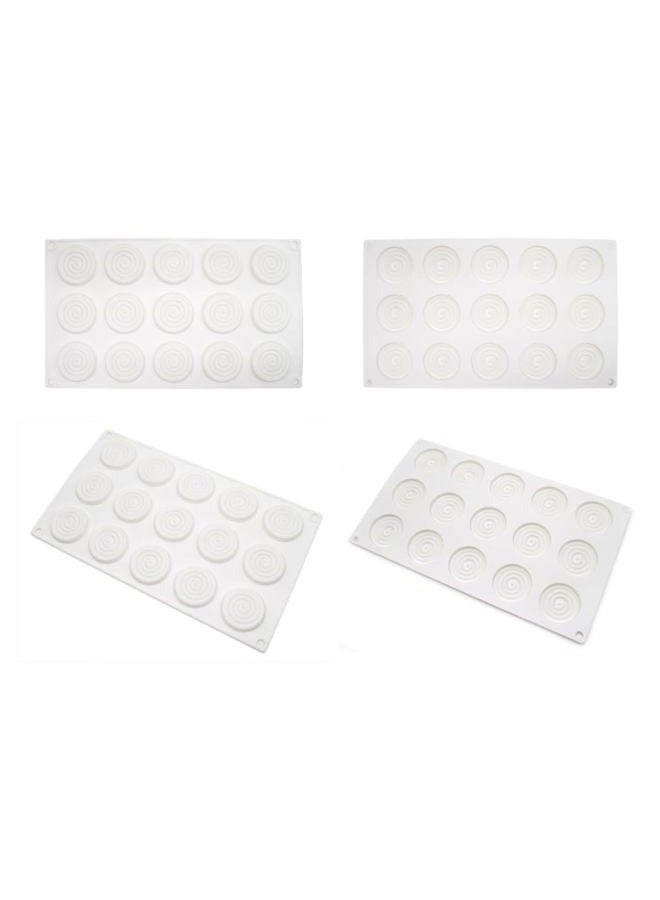 mostsom Silicone Mold 6 Cavity Round Spiral Shaped Cake Silicone Baking Mold DIY Spiral Silicone Jelly Candy Mould (Spiral Pattern C_11.64 X6.84 X0.4 inch) - Image 3