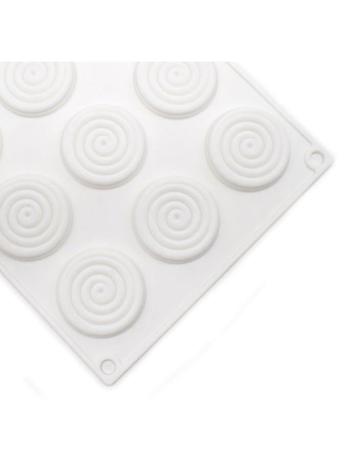 mostsom Silicone Mold 6 Cavity Round Spiral Shaped Cake Silicone Baking Mold DIY Spiral Silicone Jelly Candy Mould (Spiral Pattern C_11.64 X6.84 X0.4 inch) - Image 5
