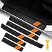 YOSRTER 5PCS Door Sill Guard Decoration Stickers for Dodge Charger Challenger Durango Journey Universal Fit to All Dodge Cars Fiber Leather Door Sill Protector Orange Trim - Image 2