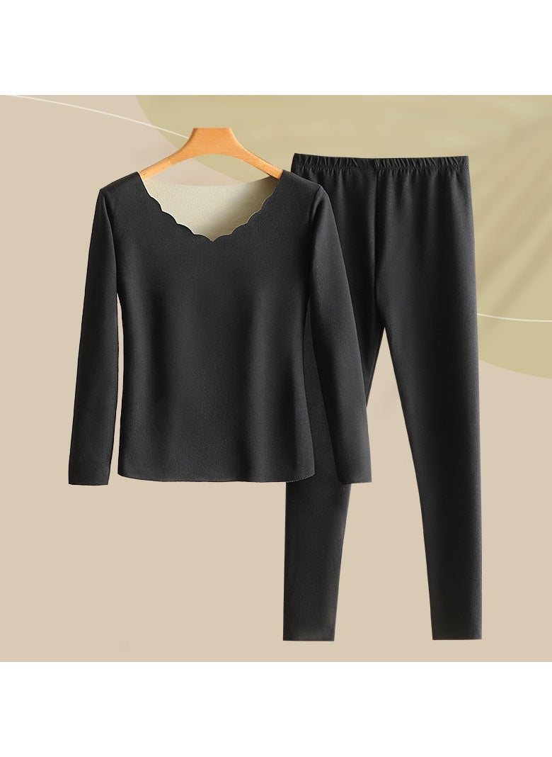 AUTOYSUR Thermal Underwear for Women Long Johns, Underwear Women Base Layer Tops & Bottoms for Women Cold Weather (Black)  - Image 1