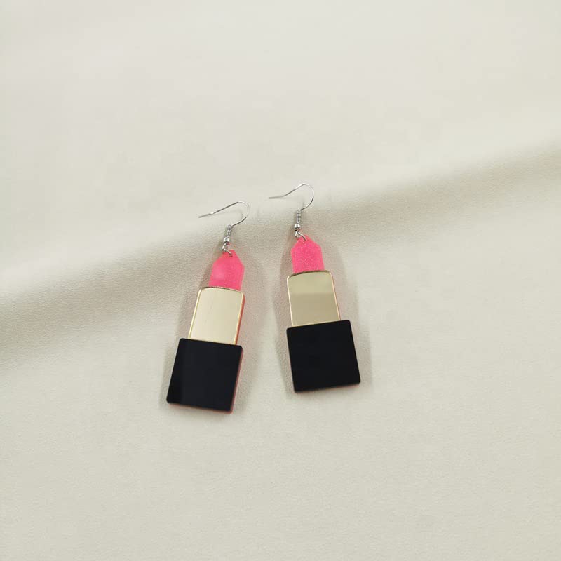 Pinapes New Fancy Design Lipstick Shape Earrings Drop Earrings - Image 5