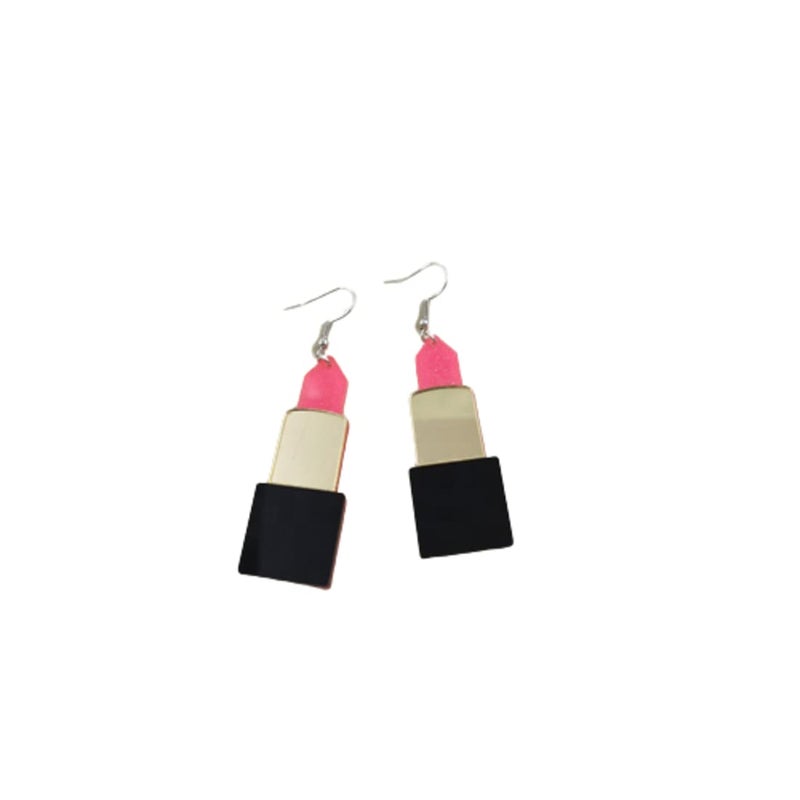 Pinapes New Fancy Design Lipstick Shape Earrings Drop Earrings - Image 1