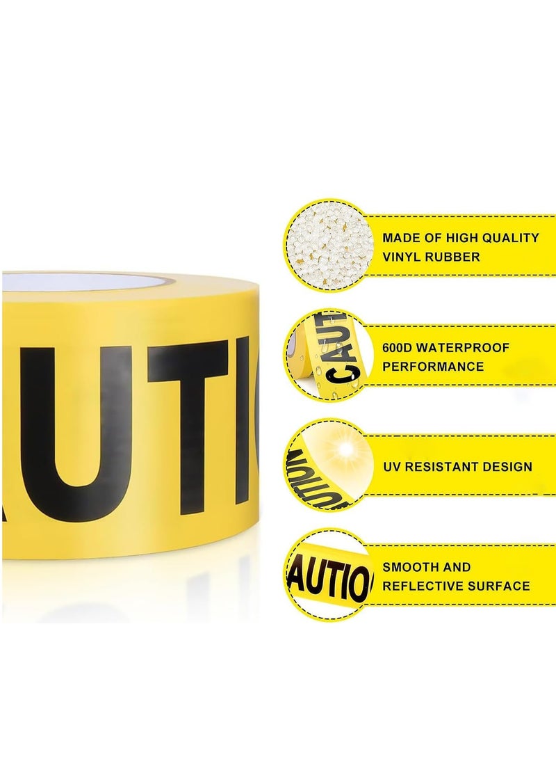 Generic 2-Pack Yellow Warning Tape 3" x 1000' DIY Decorative Warning Tape  - Image 3