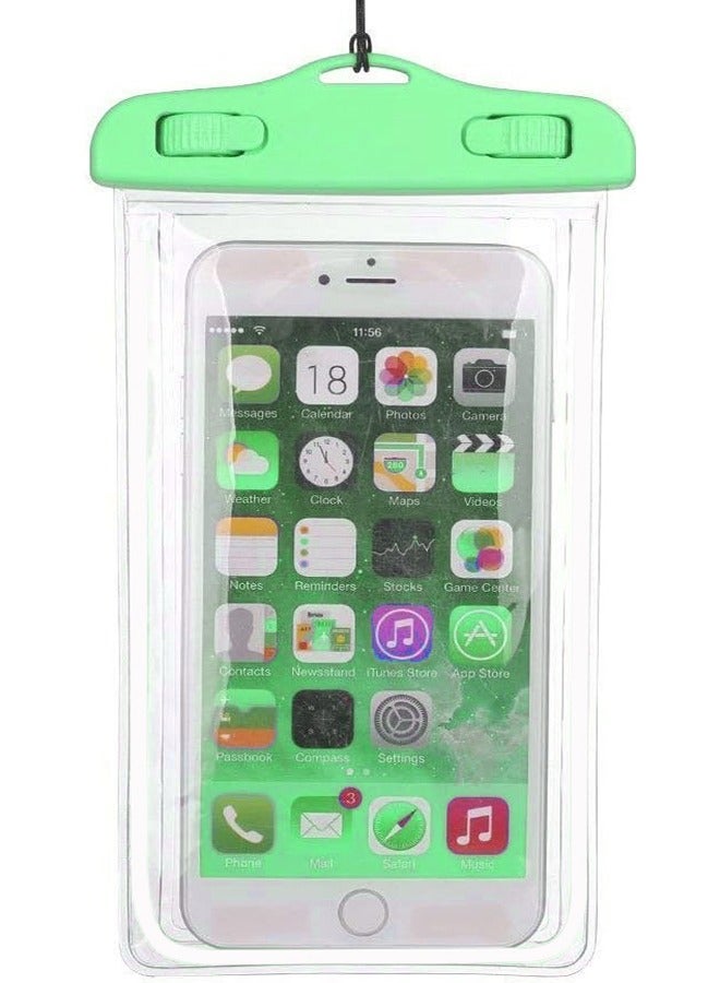 Fully protected sea case, Swimming Bag Waterproof Phone Case, Mobile Pouch PVC Cover Use at Beach or Swimming Pool, with Neck Strap For iPhone, Samsung, Xiaomi, Huawei, Redmi - Green  - Image 2