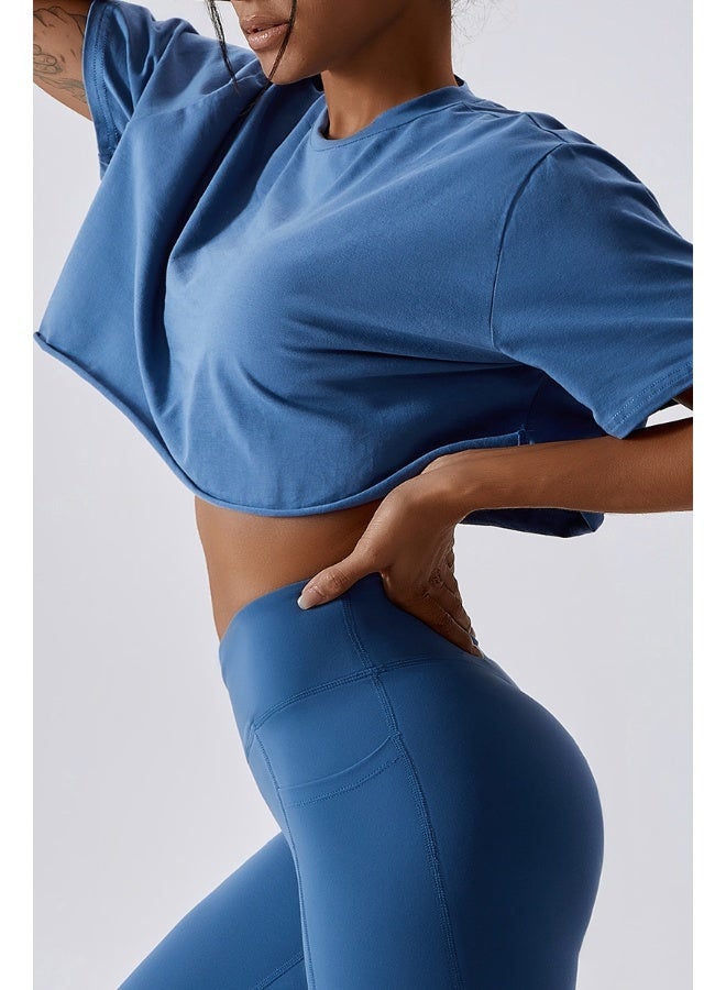 KAWN.YOGA KAWN YOGA Womens Loose Fit Crop Top Short Sleeves  - Image 3