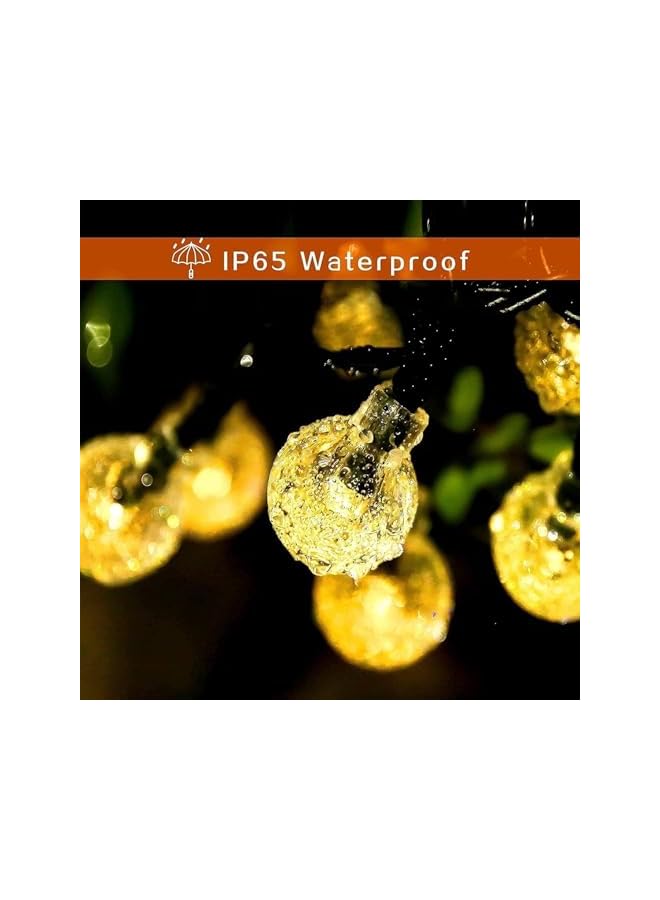 The Bros Solar String Lights Outdoor, Waterproof Solar Powered Patio Lights, Crystal Globe Solar String Lights with 8 Modes for Garden Yard Porch Wedding Party Decoration(Warm White 9.5m 50 LED) - Image 4