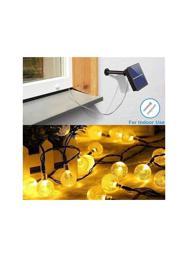 The Bros Solar String Lights Outdoor, Waterproof Solar Powered Patio Lights, Crystal Globe Solar String Lights with 8 Modes for Garden Yard Porch Wedding Party Decoration(Warm White 9.5m 50 LED) - Image 5