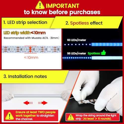 Muzata 16.5FT/5M Silicone LED Channel IP67 Waterproof Flexible Bendable Diffuser Channel fit Neon LED Strips Width up to 11MM USC2 5M - Image 2