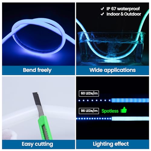 Muzata 16.5FT/5M Silicone LED Channel IP67 Waterproof Flexible Bendable Diffuser Channel fit Neon LED Strips Width up to 11MM USC2 5M - Image 3