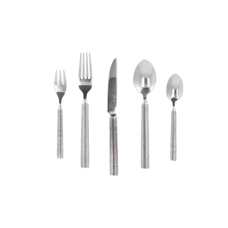 لا ميسا طقم أدوات المائدة من الستانلس ستيل من لا ميسا باللون الفضي 20 قطعة - Image 3