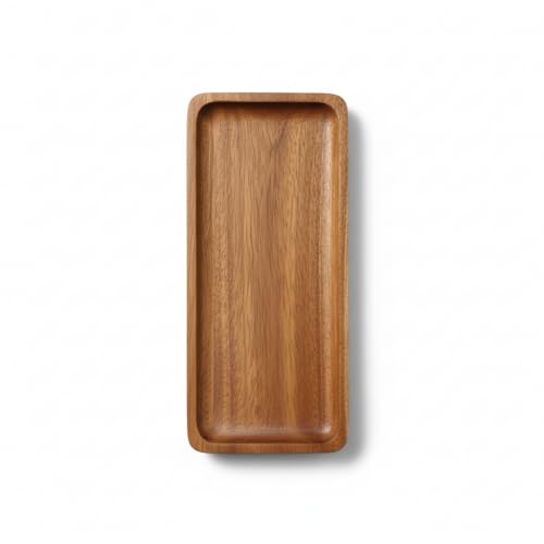 Duadecor Wooden Serving Tray for Tea & Coffee | Handcrafted Acacia Wood Platter for Breakfast, Snacks, Drinks | Lightweight & Durable | Kitchen & Dining Decor Tray (Platter) - Image 5
