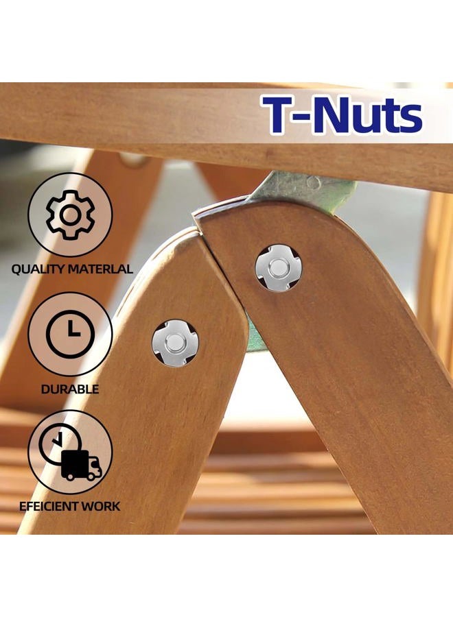 Etauwe 1/4"-20 T-Nuts 304 Stainless Steel, 4-Pronged Tee Nut for Wood, Rock Climbing Holds, Furniture, 25 PCS - Image 3
