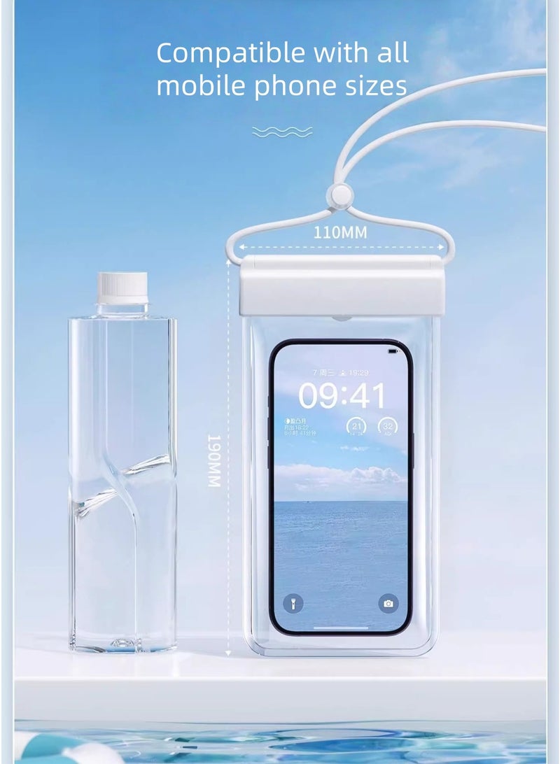 Noor&Star Waterproof Phone Case, IPX8 Certified 30M Waterproof Phone Pouch Waterproof Cell Phone Case Fit for Big Phones up to 7.2 , for touch screen swimming, snorkeling, and water activities  - Image 2