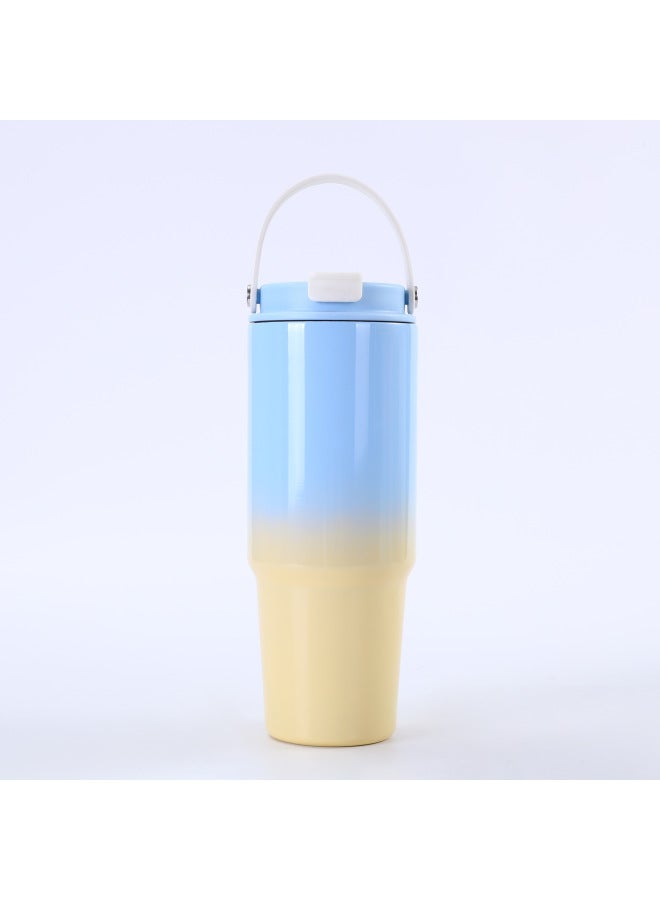New Gradient Stainless Steel Thermos Cup Simple Creative Double-layer Portable Cup Outdoor Car Double Drink Cup