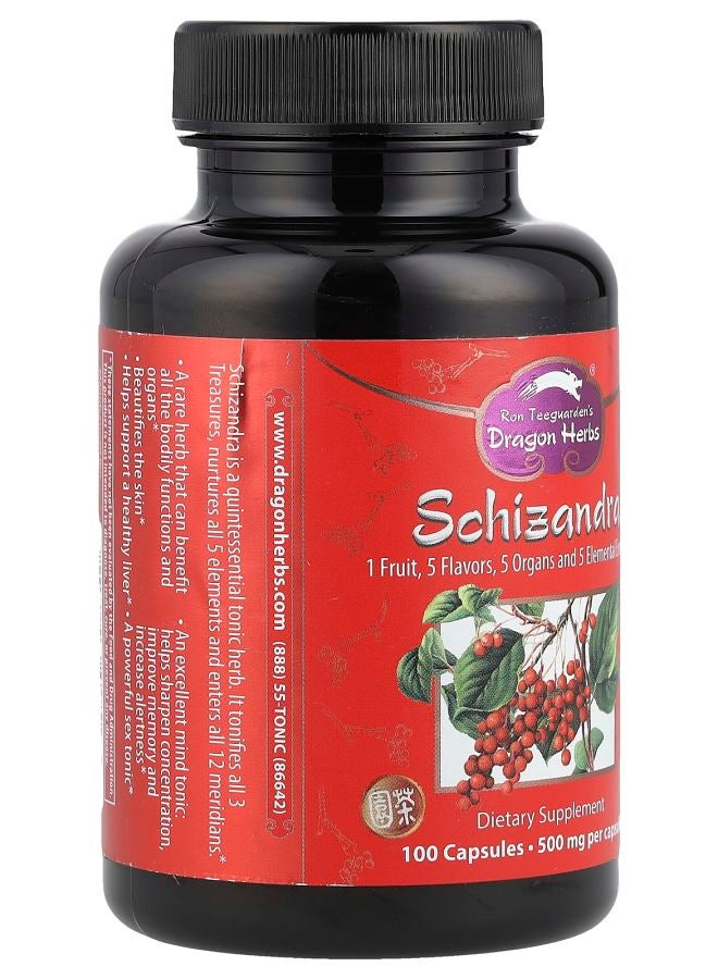 Dragon Herbs Schizandra 500 mg 100 Capsules - Image 2