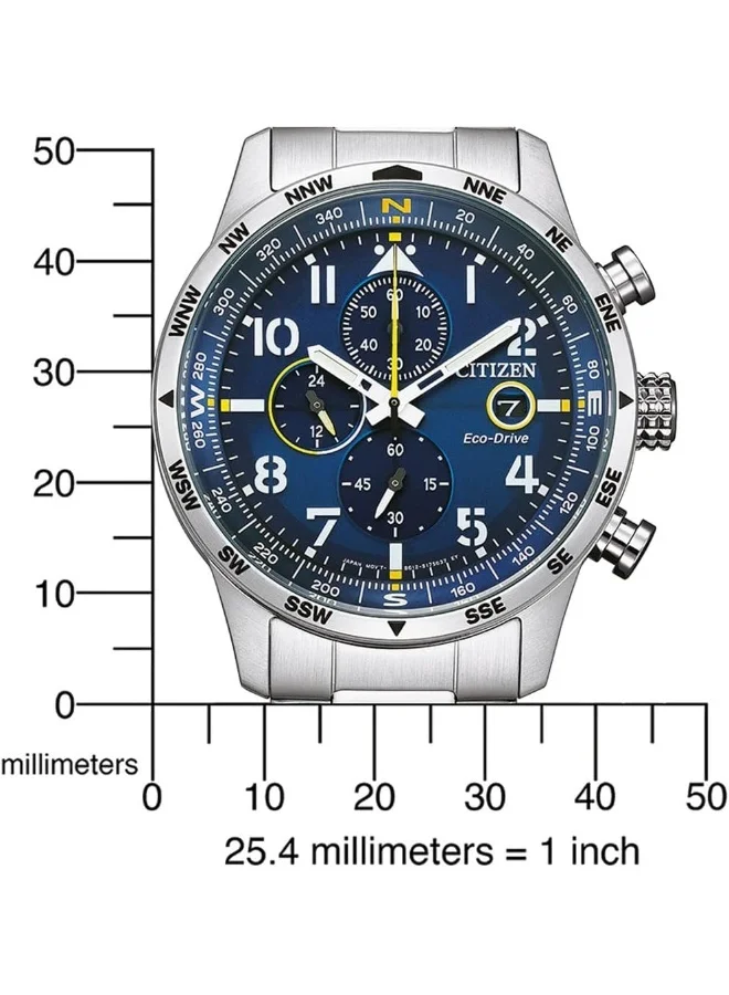 سيتيزن Men's Stainless Steel Eco-Drive Chronograph Watch CA0790-83L - 43 mm