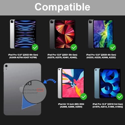 Concept Kart iPad Magic Style Keyboard Case for iPad Air 13 inch (M2) 2024, iPad Pro 12.9 Inch (6th Generation), 3-Level Backlight, Large Multi-Touch Gesture Trackpad, Floating Cantilever Magnetic Keyboard Cover - Image 4