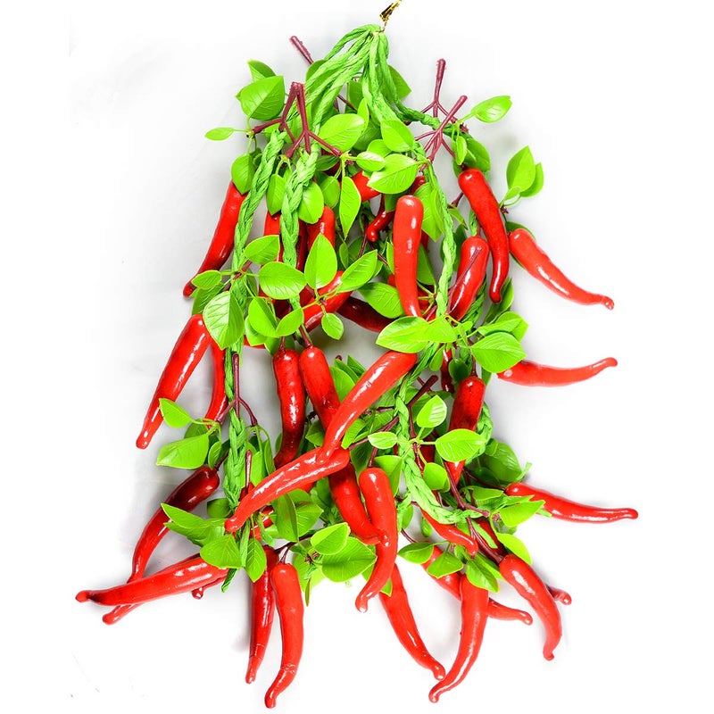 Crystu Artificial Red Chilli Decoration Vegetables for Home Decoration Chilli Artificial Vegetables for Home & Kitchen Decor Artificial Chilli Decoration (Red) - Image 3