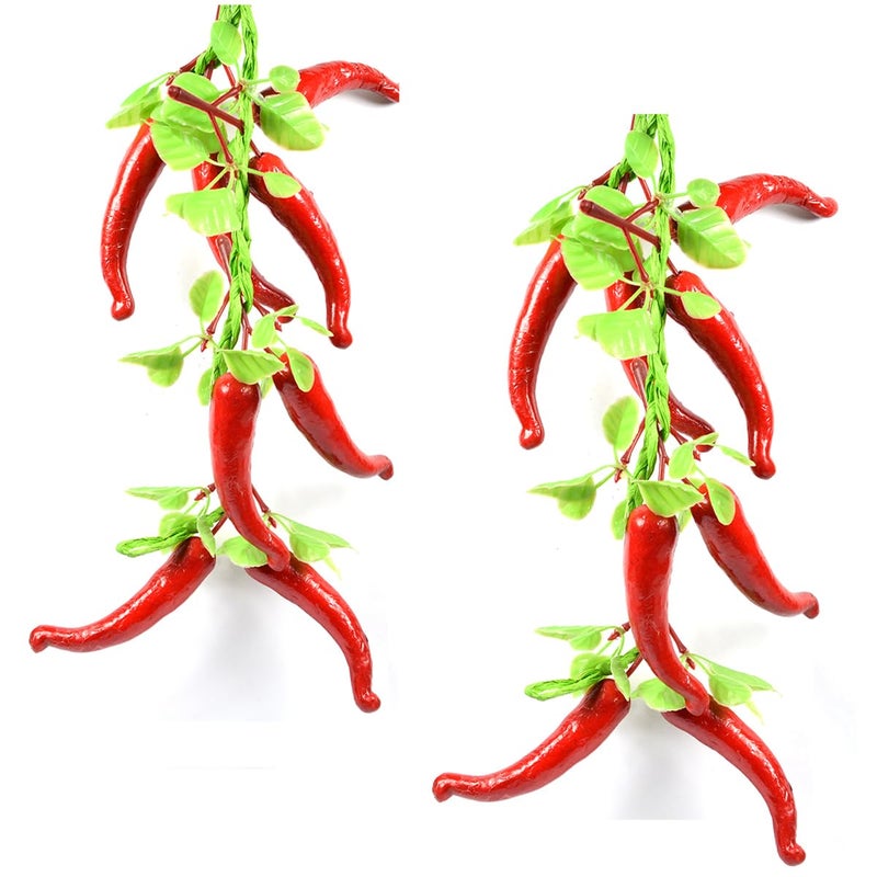 Crystu Artificial Red Chilli Decoration Vegetables for Home Decoration Chilli Artificial Vegetables for Home & Kitchen Decor Artificial Chilli Decoration (Red) - Image 1