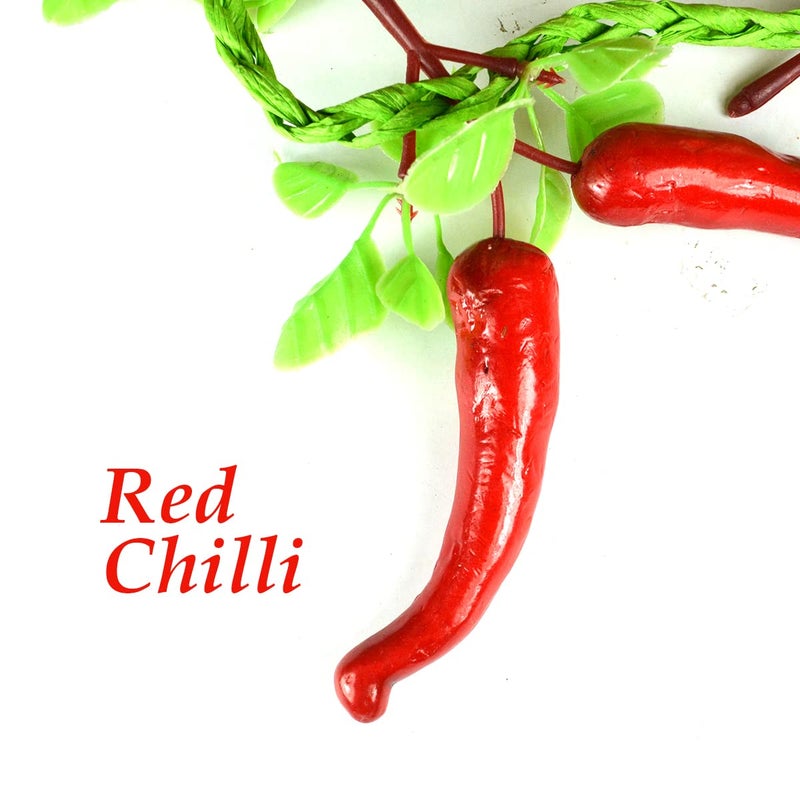 Crystu Artificial Red Chilli Decoration Vegetables for Home Decoration Chilli Artificial Vegetables for Home & Kitchen Decor Artificial Chilli Decoration (Red) - Image 4