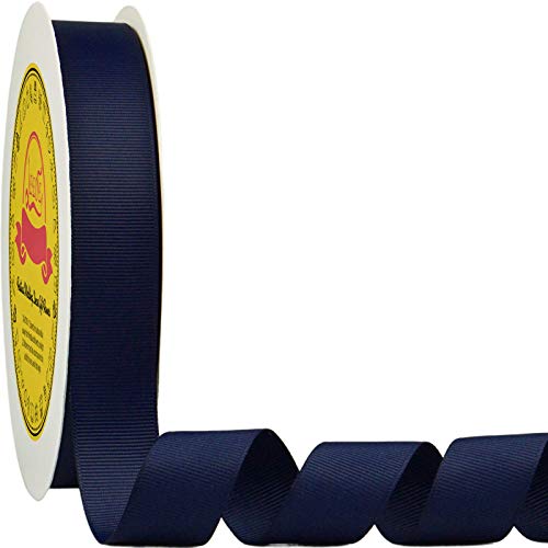 LEEQE Navy Blue Grosgrain Ribbon 1 inch X 50 Yards Navy Blue Ribbon for Gift Package Wrapping Wreath Baby Shower and Other Projects - Image 1