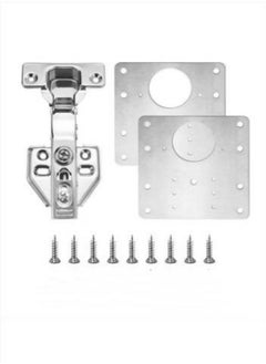 Generic Cabinet Door Hinge Repair Plate,Kitchen Cupboard Door Hinge Repair Kit,Hinge Repair Brackets Kit Includes Fixing Screws,for Wood,Furniture,Shelves,Cabinet (1set)  - Image 1