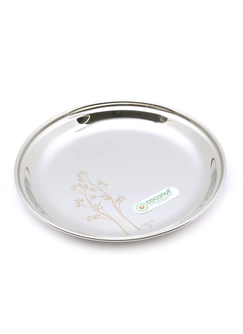 Coconut coconut Stainless Steel Laser Design Dinner Plate - Model - P5 - Set of 6-20 cm  - Image 4