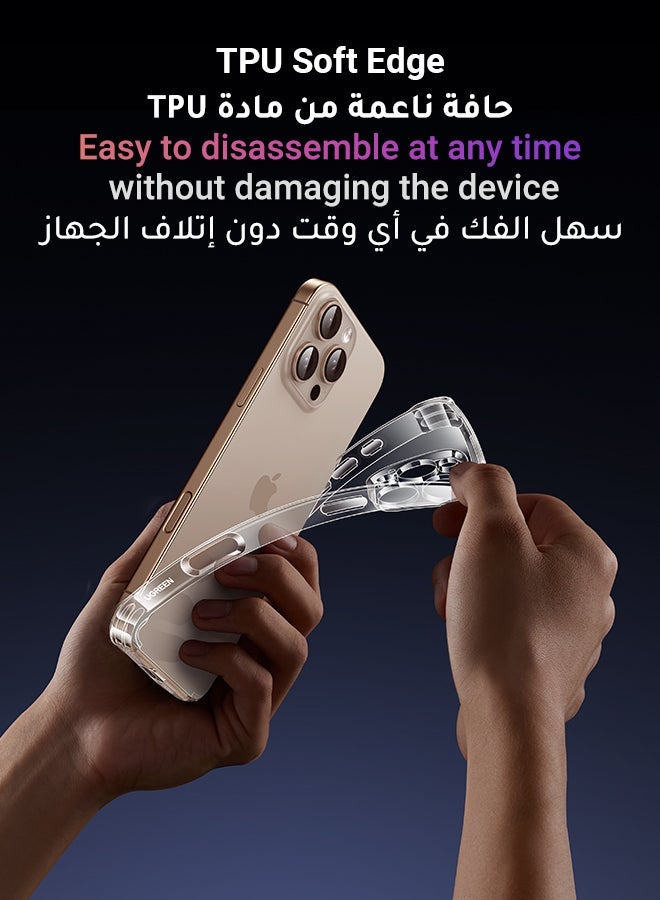 راكسوم جراب iPhone 16 Pro Max مصنوع من مادة TPU ناعمة ولطيفة على البشرة، مقاوم للاصفرار، مقاوم للصدمات والخدوش، سهل التركيب والإزالة، مقاوم للماء، نحيف للغاية، مناسب تمامًا لهاتف iPhone - Image 4