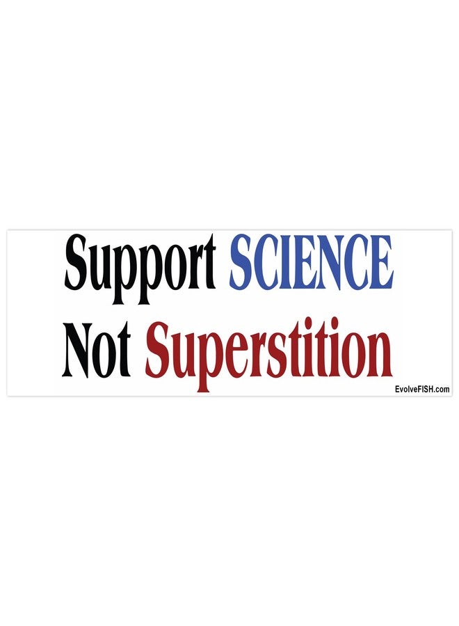 EvolveFISH Support Science Not Superstition Bumper Sticker - [11" x 3"] - Image 2