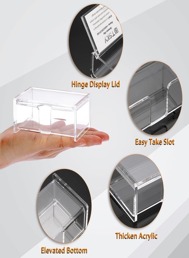 BTSKY Clear Acrylic Business Card Storage Box with Display Lid, Business Card Holder for Desk, Name Card Display Stand for Office Countertop, Business Card Storage Organizer Office Desk Accessories - Image 4