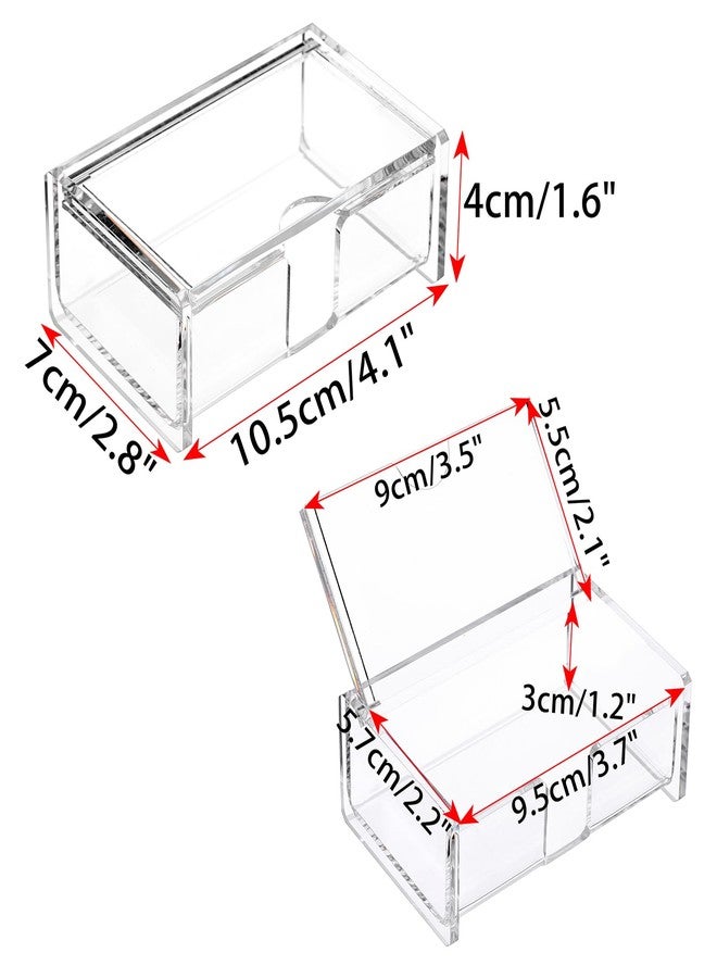 BTSKY Clear Acrylic Business Card Storage Box with Display Lid, Business Card Holder for Desk, Name Card Display Stand for Office Countertop, Business Card Storage Organizer Office Desk Accessories - Image 3