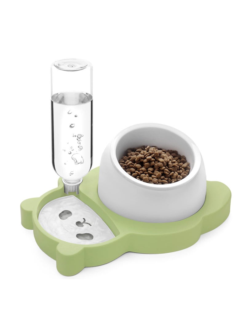KASTWAVE Elevated Dog Cat Bowls Tilted Cat Food And Water Bowl Set Raised Ceramic Cat Bowl With Automatic Water Dispenser Bottle For Cats And Small Dogs Kitten Puppy - Image 1