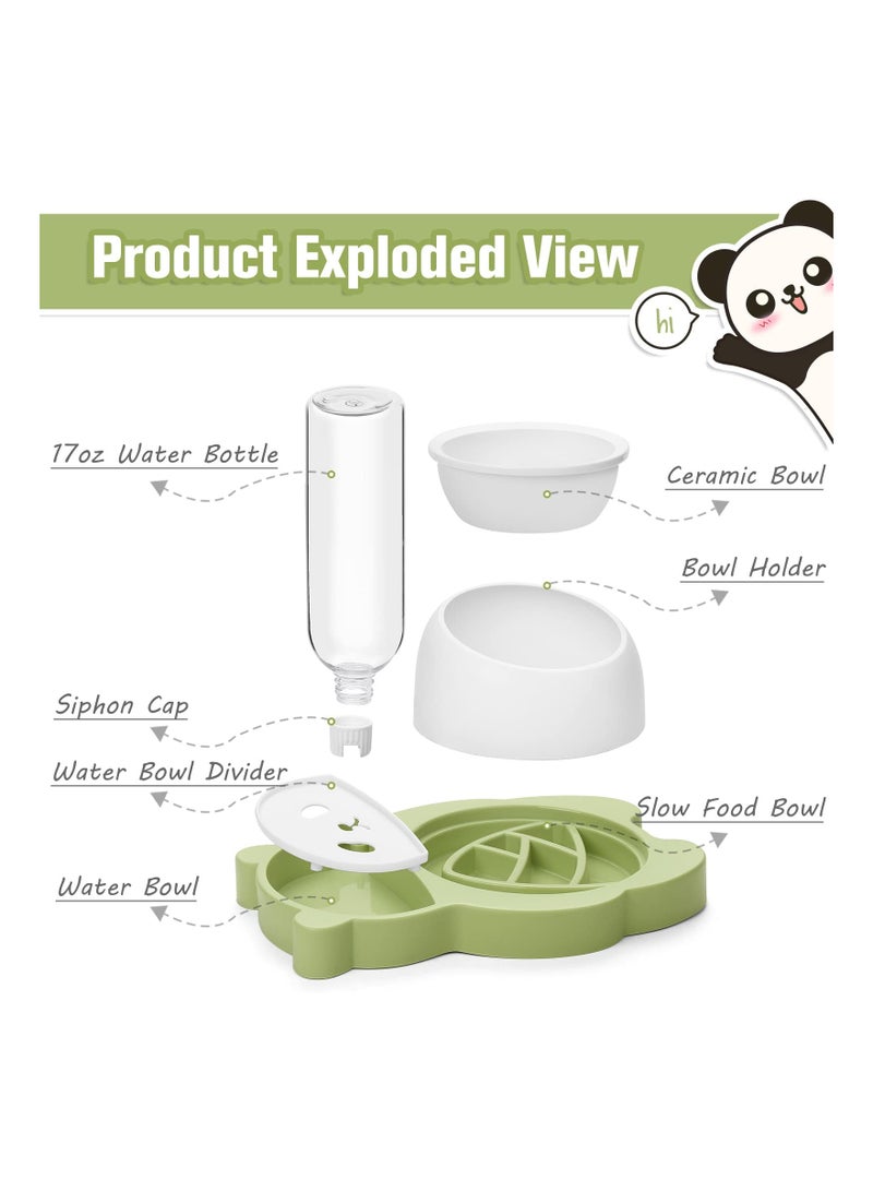 KASTWAVE Elevated Dog Cat Bowls Tilted Cat Food And Water Bowl Set Raised Ceramic Cat Bowl With Automatic Water Dispenser Bottle For Cats And Small Dogs Kitten Puppy - Image 3