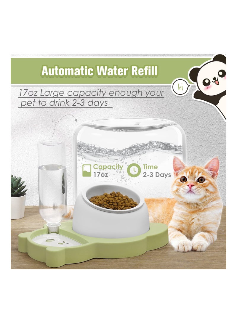 KASTWAVE Elevated Dog Cat Bowls Tilted Cat Food And Water Bowl Set Raised Ceramic Cat Bowl With Automatic Water Dispenser Bottle For Cats And Small Dogs Kitten Puppy - Image 2