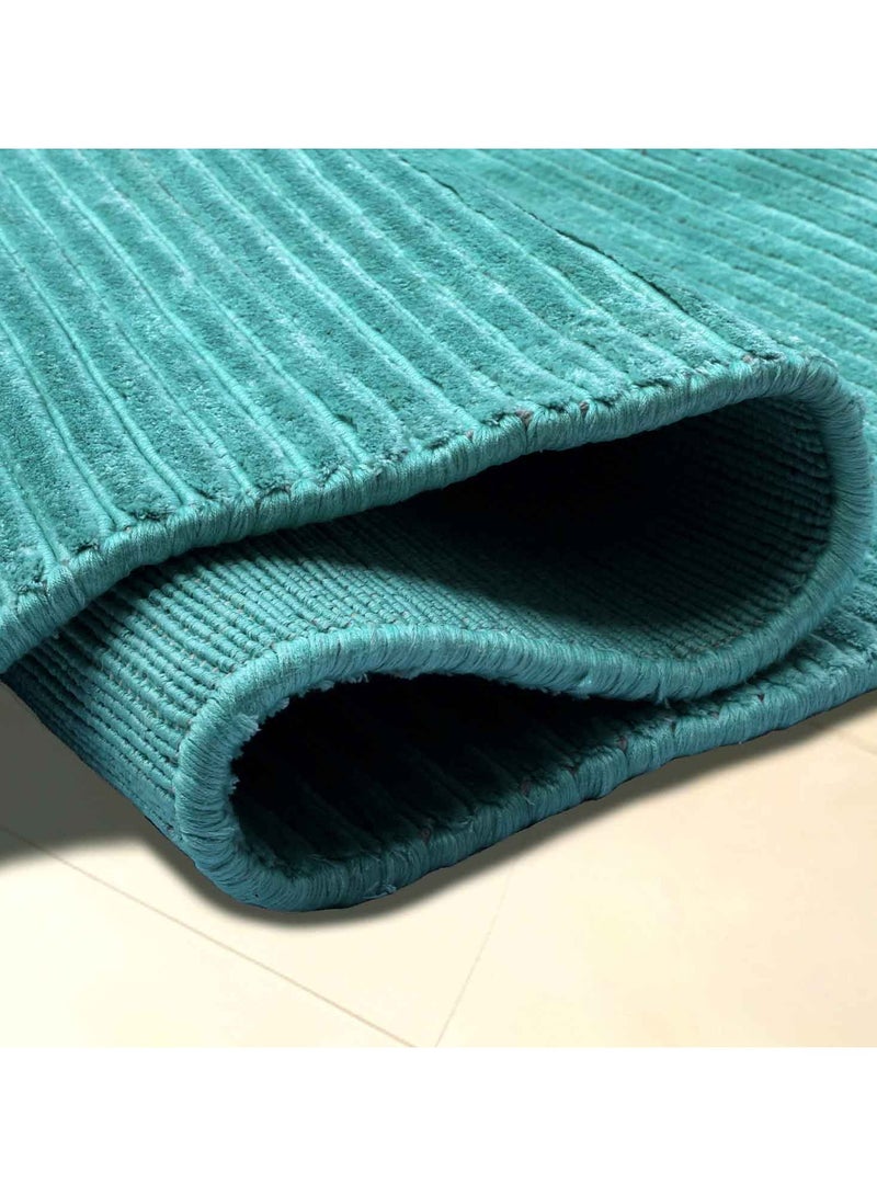 VENICE -100% VISCOSE RUG 150 CMS ROUND- TURQUOISE - Image 3
