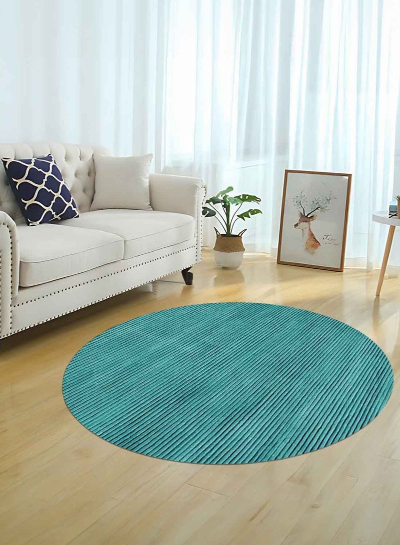 VENICE -100% VISCOSE RUG 150 CMS ROUND- TURQUOISE - Image 2