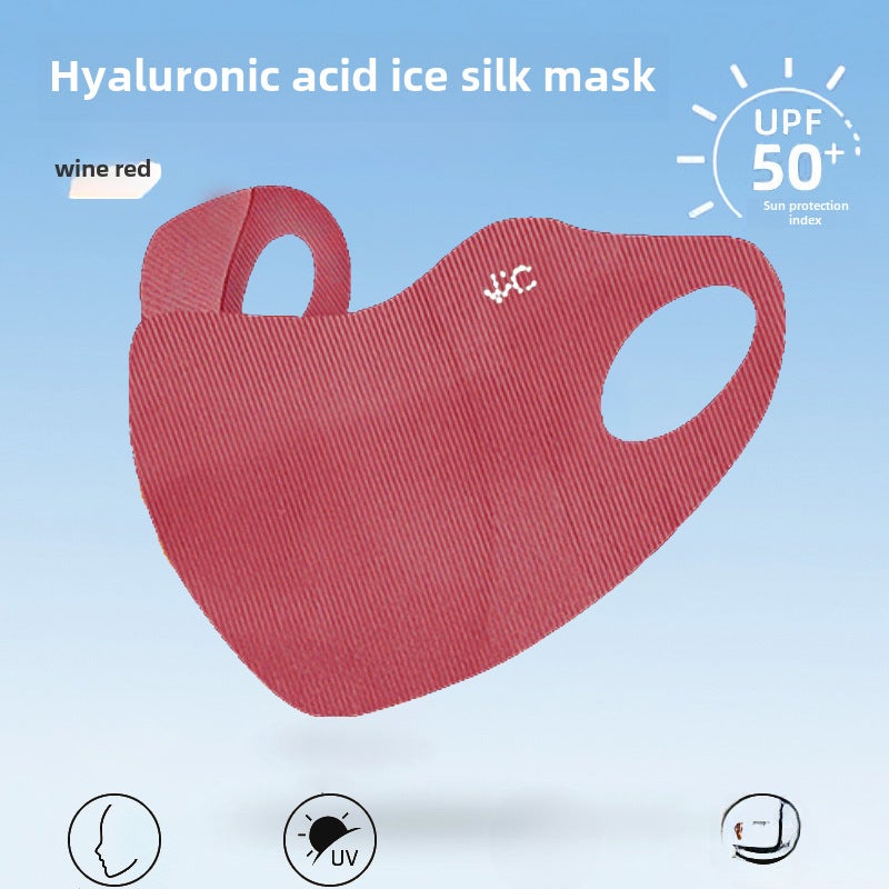 Generic 3D Hyaluronic Acid Mask Breathable Summer UV Protection Wine Red [hyaluronic acid]]